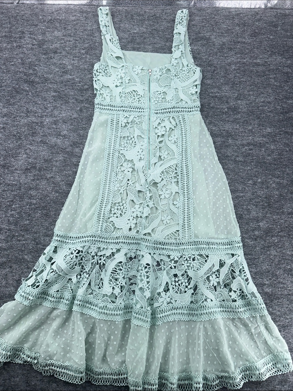 Just Me Women’s Mint Green Dress with Delicate Crochet Trim - Picture 8 of 11